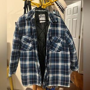Old Mill Navy Plaid Men's Shirt Jacket